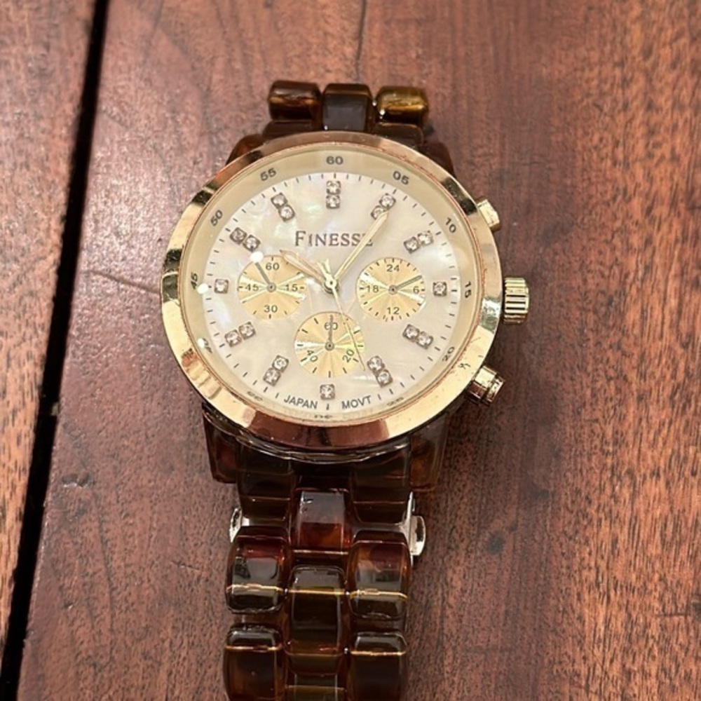 Finesse Faux Tortoiseshell band quartz watch